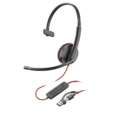 Headset-Plantronics-Blackwire-C3210-USB-C-Monoauricular
