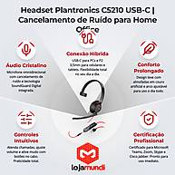 Headset Plantronics Blackwire C5210 Mono USB-C + P2 3.5mm Cancelamento de Ruído - miniatura 2