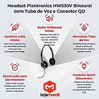 Headset Plantronics HW520V Binaural Tubo de Voz QD Profissional - miniatura 2